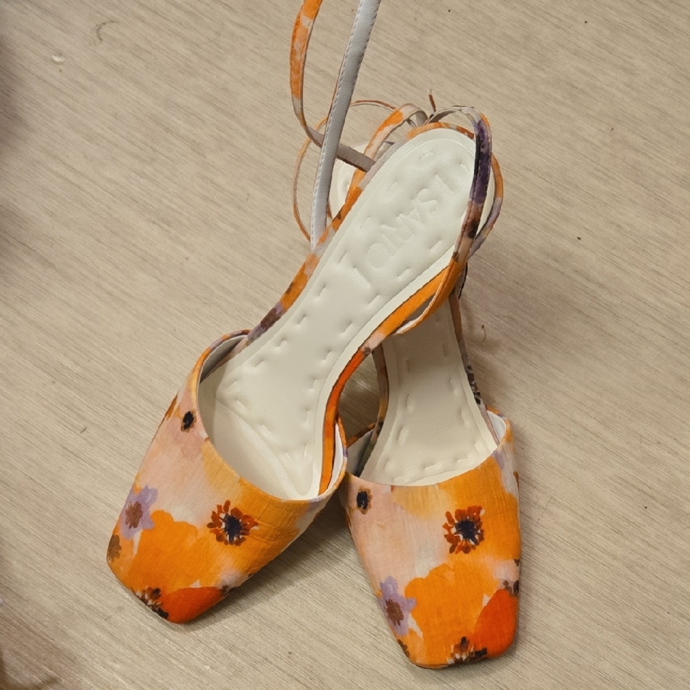 Franco Sarto Orange Floral Women's Shoes